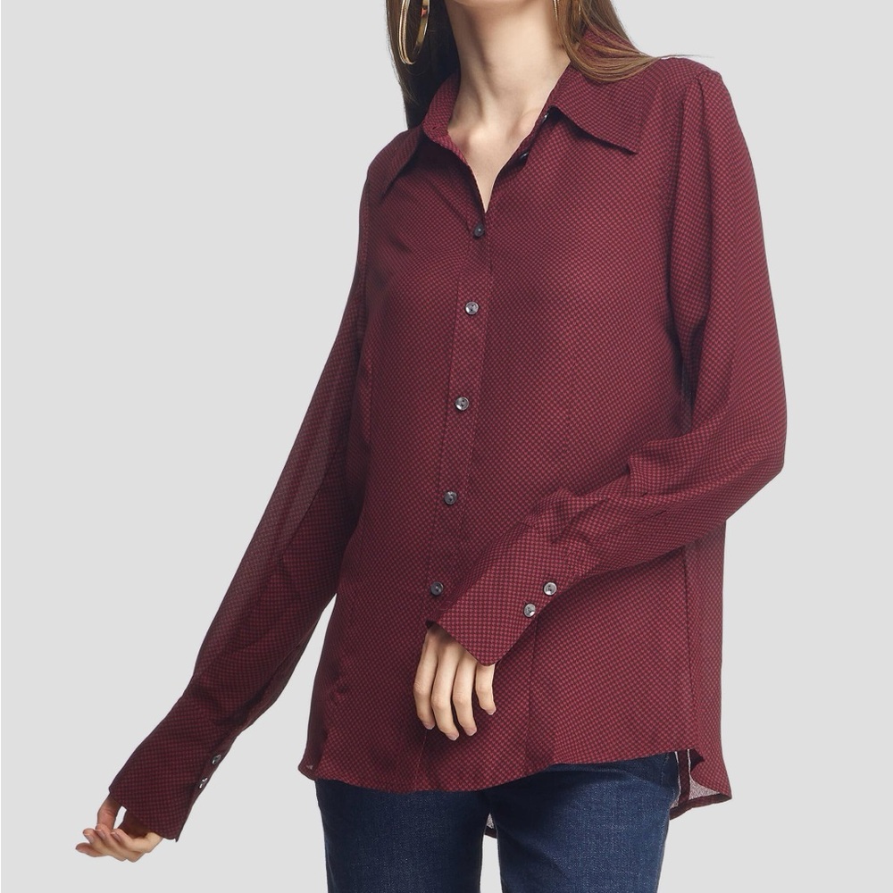 LEVI'S Women's long-sleeved printed shirt / Burgundy color